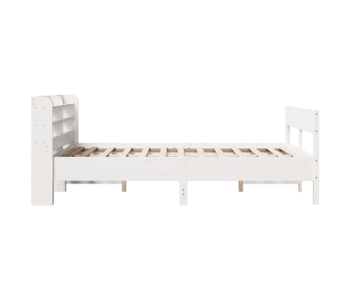 Estructura de cama sin colchón madera de pino blanca 140x190 cm