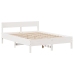 Estructura de cama sin colchón madera de pino blanca 140x190 cm