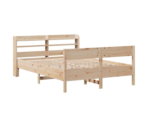 Estructura de cama sin colchón madera maciza de pino 135x190 cm