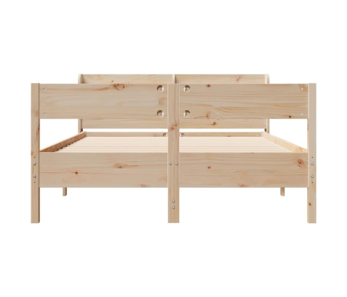 Estructura de cama sin colchón madera maciza de pino 135x190 cm