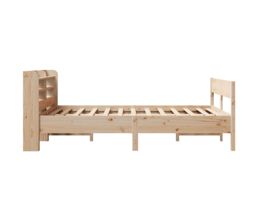 Estructura de cama sin colchón madera maciza de pino 135x190 cm