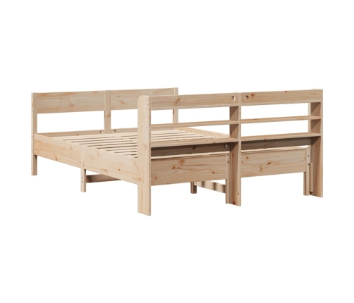 Estructura de cama sin colchón madera maciza de pino 135x190 cm