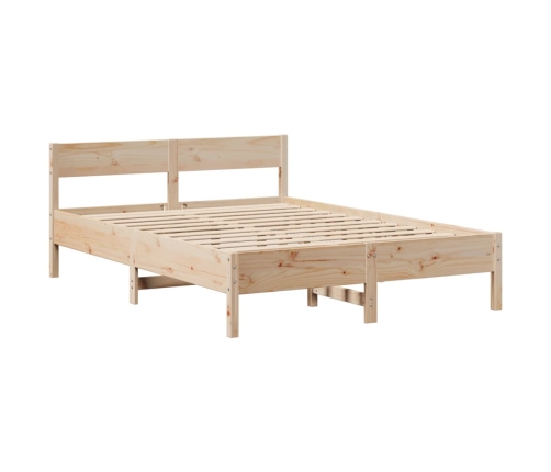 Estructura de cama sin colchón madera maciza de pino 135x190 cm