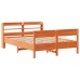 Estructura de cama sin colchón madera maciza marrón 135x190 cm