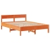 Estructura de cama sin colchón madera maciza marrón 135x190 cm