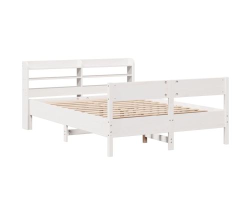 Estructura de cama sin colchón madera maciza blanca 120x190 cm