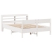 Estructura de cama sin colchón madera maciza blanca 120x190 cm