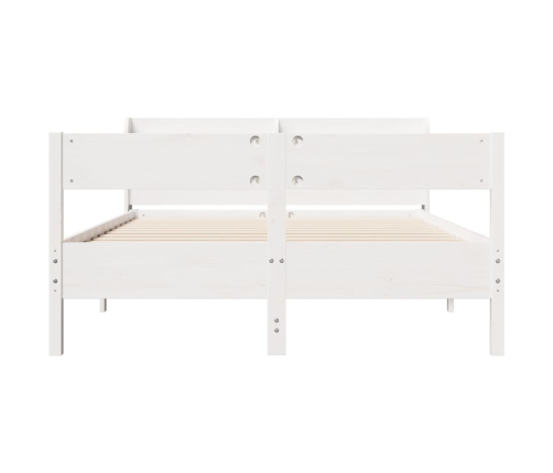 Estructura de cama sin colchón madera maciza blanca 120x190 cm