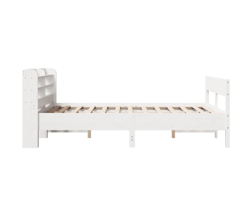 Estructura de cama sin colchón madera maciza blanca 120x190 cm