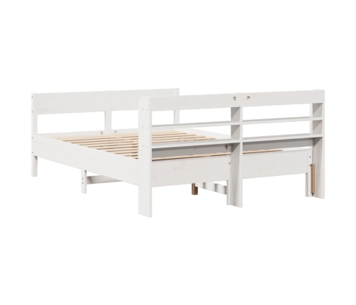 Estructura de cama sin colchón madera maciza blanca 120x190 cm