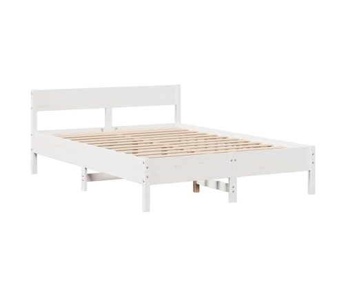 Estructura de cama sin colchón madera maciza blanca 120x190 cm