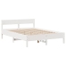 Estructura de cama sin colchón madera maciza blanca 120x190 cm