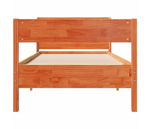 Estructura de cama sin colchón madera maciza marrón 90x190 cm