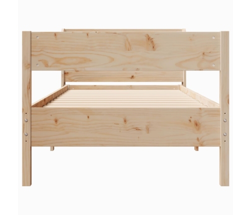 Estructura de cama sin colchón madera maciza pino 75x190 cm