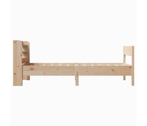 Estructura de cama sin colchón madera maciza pino 75x190 cm