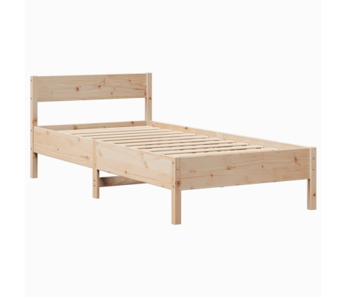 Estructura de cama sin colchón madera maciza pino 75x190 cm