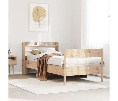 Estructura de cama sin colchón madera maciza pino 75x190 cm