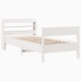 Estructura de cama sin colchón madera maciza blanca 75x190 cm