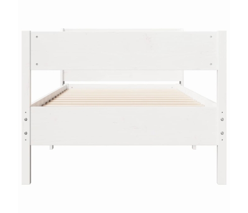 Estructura de cama sin colchón madera maciza blanca 75x190 cm