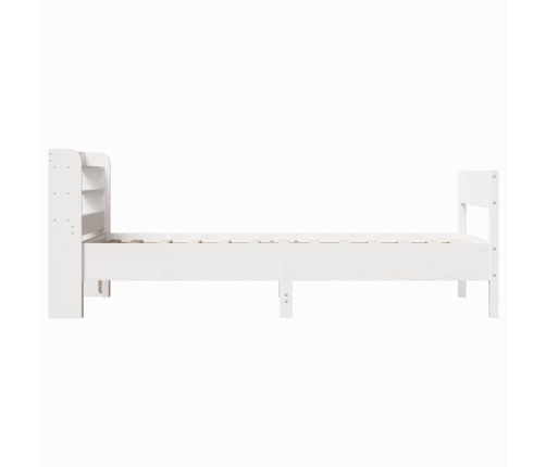 Estructura de cama sin colchón madera maciza blanca 75x190 cm