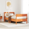 Estructura de cama sin colchón madera maciza marrón 75x190 cm