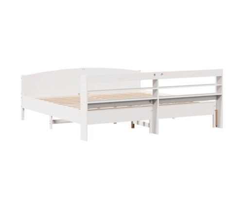 Estructura de cama sin colchón madera maciza blanca 200x200 cm