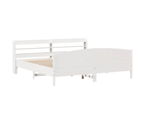Cama sin colchón madera maciza de pino blanca 180x200 cm