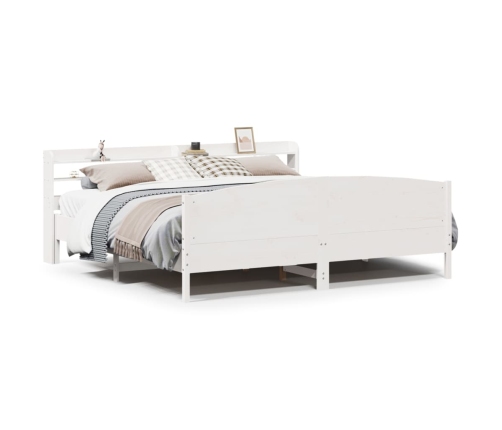Cama sin colchón madera maciza de pino blanca 180x200 cm
