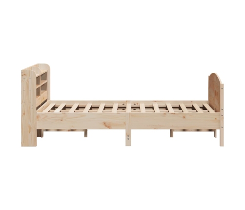 Estructura de cama sin colchón madera de pino blanca 140x200 cm