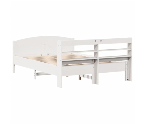 Estructura de cama sin colchón madera de pino blanca 120x200 cm