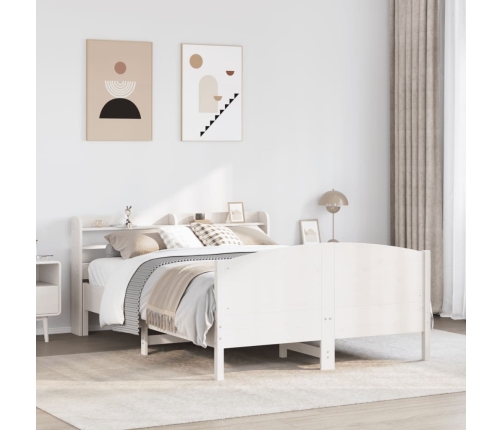 Estructura de cama sin colchón madera de pino blanca 120x200 cm