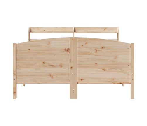 Estructura de cama sin colchón madera maciza de pino 140x190 cm