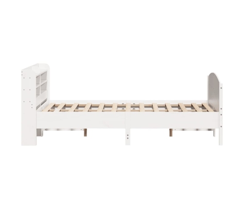 Estructura de cama sin colchón madera de pino blanca 140x190 cm