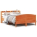 Estructura de cama sin colchón madera maciza marrón 135x190 cm