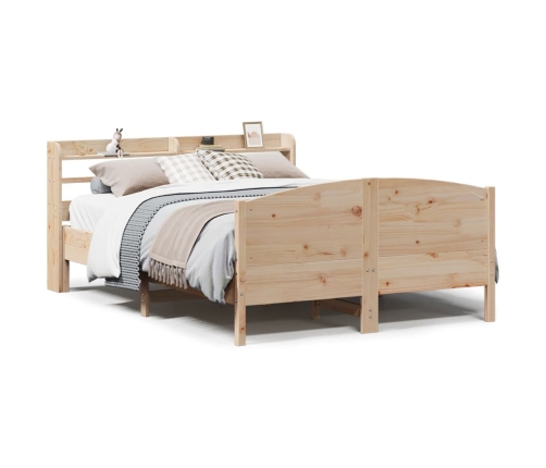 Estructura de cama sin colchón madera maciza de pino 120x190 cm