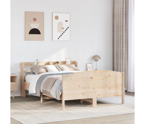 Estructura de cama sin colchón madera maciza de pino 120x190 cm