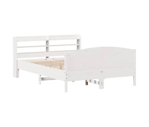 Estructura de cama sin colchón madera maciza blanca 120x190 cm