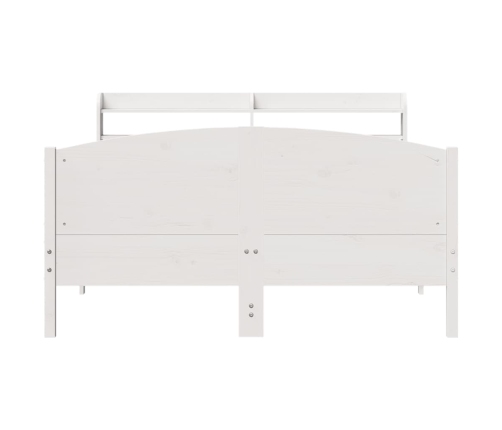 Estructura de cama sin colchón madera maciza blanca 120x190 cm