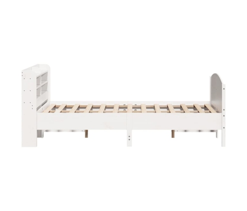 Estructura de cama sin colchón madera maciza blanca 120x190 cm