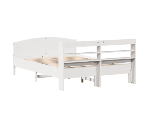 Estructura de cama sin colchón madera maciza blanca 120x190 cm