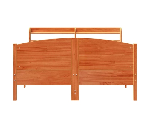 Estructura de cama sin colchón madera maciza marrón 120x190 cm