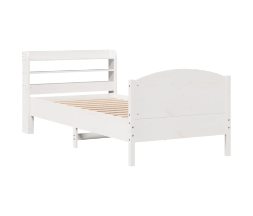 Estructura de cama sin colchón madera de pino blanca 90x200 cm