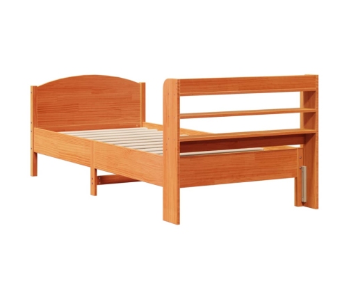 Estructura de cama sin colchón madera maciza marrón 90x190 cm