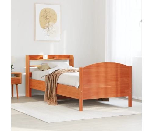 Estructura de cama sin colchón madera maciza marrón 90x190 cm