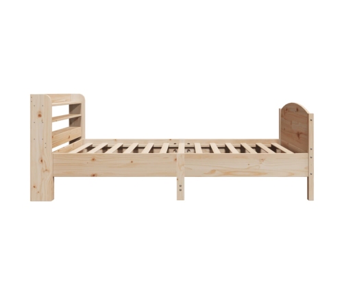 Estructura de cama sin colchón madera maciza pino 75x190 cm