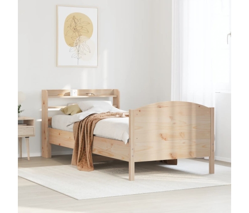 Estructura de cama sin colchón madera maciza pino 75x190 cm