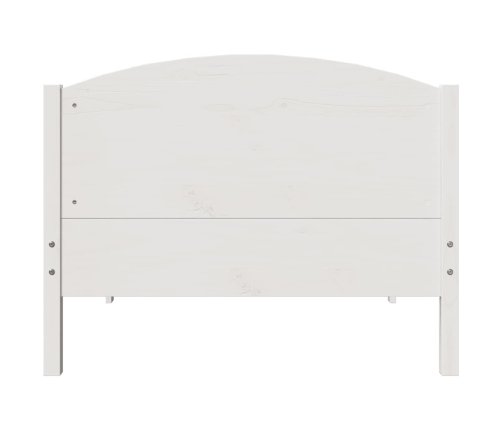 Estructura de cama sin colchón madera maciza blanca 75x190 cm