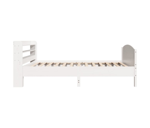 Estructura de cama sin colchón madera maciza blanca 75x190 cm