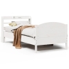 Estructura de cama sin colchón madera maciza blanca 75x190 cm