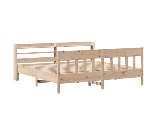 Estructura de cama sin colchón madera maciza de pino 200x200 cm